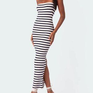 Edikted black and white striped strapless dress✨ originally $78